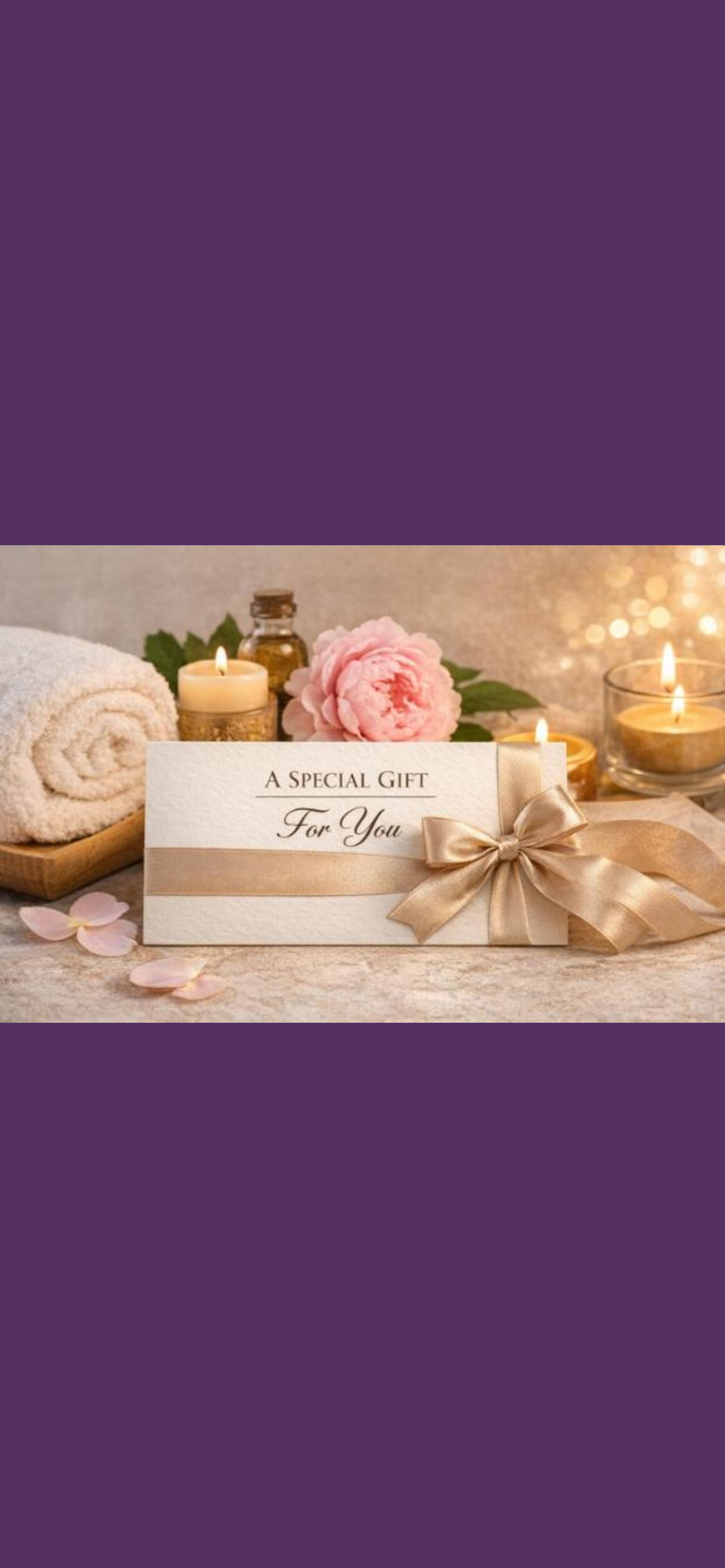 Sky Beauty Studio gift card surrounded by soft spa details